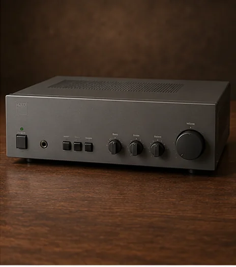 Editorial illustration inspired by vintage NAD 3020 audio equipment